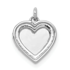 14k White Gold 1/10ct. Diamond Fancy Polished Heart Pendant