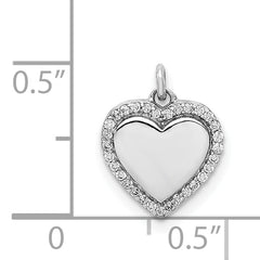 14k White Gold 1/10ct. Diamond Fancy Polished Heart Pendant