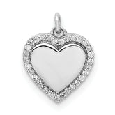 14k White Gold 1/10ct. Diamond Fancy Polished Heart Pendant