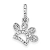 14k White Gold 1/10ct. Diamond Paw Print Pendant