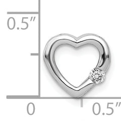 14k White Gold 1/20ct. Diamond Heart Chain Slide