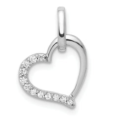 14k White Gold 1/15ct. Diamond Heart Pendant