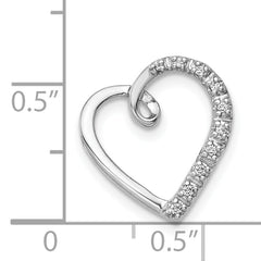 14k White Gold 1/20ct. Diamond Heart Chain Slide