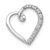 14k White Gold 1/20ct. Diamond Heart Chain Slide