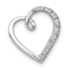 14k White Gold 1/20ct. Diamond Heart Chain Slide