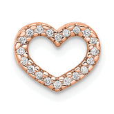 14k Rose Gold 1/15ct. Diamond Heart Chain Slide