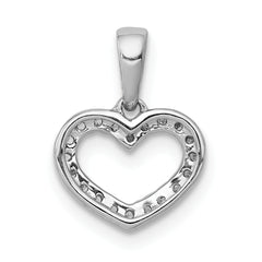14k White Gold .03ct. Diamond Heart Pendant