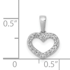 14k White Gold .03ct. Diamond Heart Pendant