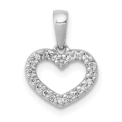 14k White Gold .03ct. Diamond Heart Pendant