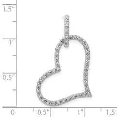 14k White Gold 1/6ct. Diamond Heart Pendant