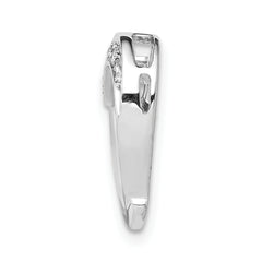 14k White Gold 1/15ct. Diamond Heart Chain Slide