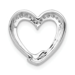 14k White Gold 1/15ct. Diamond Heart Chain Slide