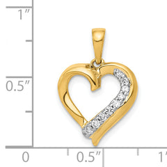 14k 1/10ct. Diamond Heart Pendant