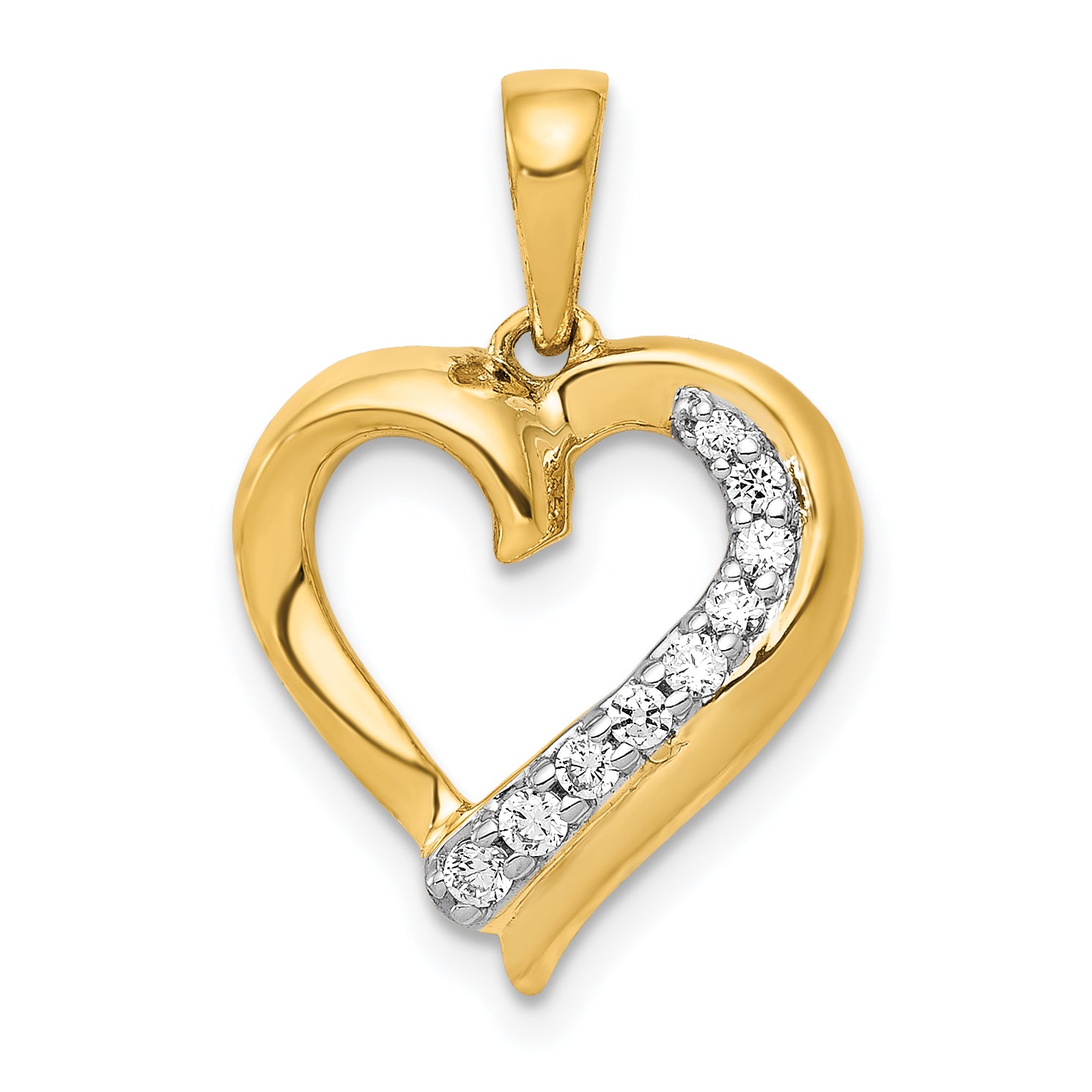 14k 1/10ct. Diamond Heart Pendant