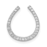 14k White Gold 1/6ct. Diamond Horseshoe Chain Slide