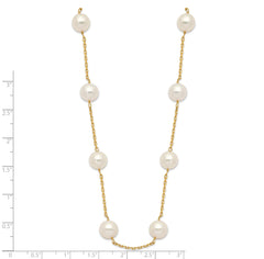 14K Gold Freshwater Pearl Necklace with Elegant 14-Station Design