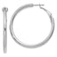 14k White Gold 3x35mm Polished Round Omega Back Hoop Earrings