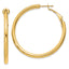 14k 3x35mm Polished Round Omega Back Hoop Earrings