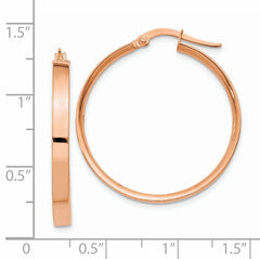 14K Rose Gold 3mm Large Hoop Earrings