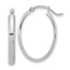 14K White Gold Oval Hoop Earrings