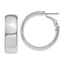 Omega Back Hoop Earrings in 14K White Gold, 24mm - Sophia Jewelers