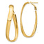 14k High Polished 5mm Twisted Oval Omega Back Hoop Earrings