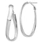 14k White Gold Polished 5mm Twisted Omega Back Oval Hoop Earrings