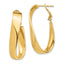 Wavy Oval Omega Back Hoop Earrings in 14K Yellow Gold, 16.5x36mm - Sophia Jewelers