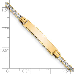 14k with Rhodium Pavââ¬Å¡ Curb ID Bracelet