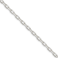 Sterling Silver 4.3mm Fancy Diamond-cut Open Link Cable Chain