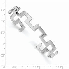 Sterling Silver 925 Cuff Bangle with Rhodium Polish Elegant Design