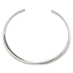 Sterling Silver 925 Cuff Bracelet with Rhodium Hammered Finish