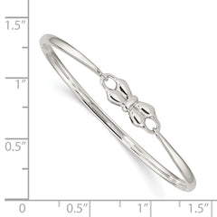 Sterling Silver 925 Girls' Bow Bangle with Polished Finish by Sophia Jewelers