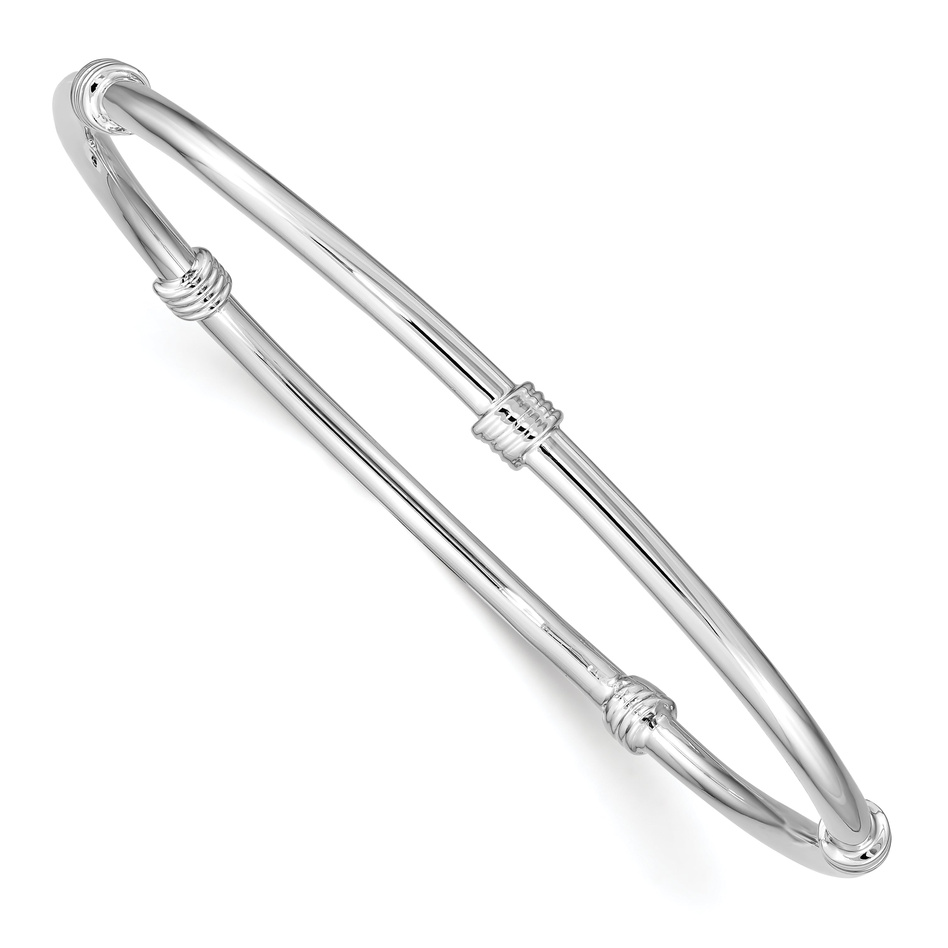 Sterling Silver Rhodium-plated Slip-on Bangle