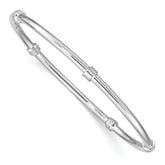 Sterling Silver Rhodium-plated Slip-on Bangle