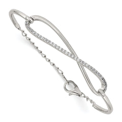 Sterling Shimmer Sterling Silver Rhodium-plated 33 Stone CZ Infinity Symbol Bracelet