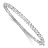 Sterling Shimmer Sterling Silver Rhodium-plated 25 Stone CZ Hinged Bangle Bracelet