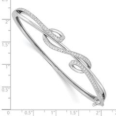 Sophia Jewelers 925 Sterling Silver CZ Bangle with Rhodium Polish