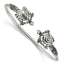 Sterling Silver Polished Antiqued Turtle Flexible Bangle