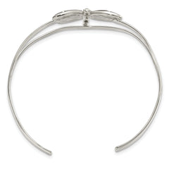 Sterling Silver Dragonfly Cuff Bracelet with Polished Abalone Inlay