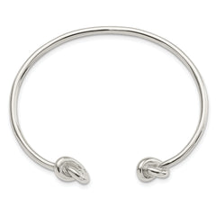 Sophia Jewelers Sterling Silver Polished Women's Cuff Bangle with Knotted Ends