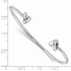 Sophia Jewelers Sterling Silver Polished Women's Cuff Bangle with Knotted Ends