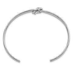 Sterling Silver 925 Polished Knot Cuff Bangle for Women
