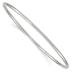 Sterling Silver Rhodium-plated 2mm Slip-on Bangle Bracelet