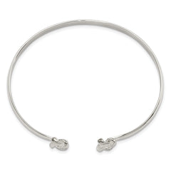 Sterling Silver 925 Love Knot Cuff Bracelet with Polished Finish