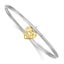Tone Heart Bangle Bracelet in Sterling Silver - Sophia Jewelers