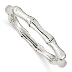 Sterling Silver Polished Bamboo Slip-on Bangle