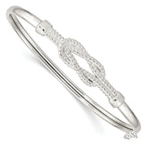Sterling Silver Textured Love Flexible Knot Bangle