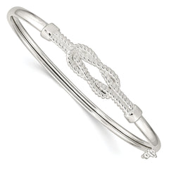 Sterling Silver Textured Love Flexible Knot Bangle