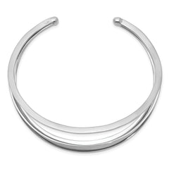 Sterling Silver Rhodium-plated 3-Bar Cuff Bangle